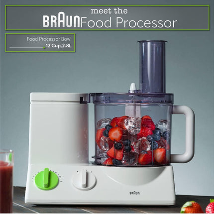 Braun 12 Cup Food Processor, Ultra Quiet and Powerful Motor, Includes 9 Attachments, Blades, Chopper, Citrus Juicer | Made in Europe With German Engineering