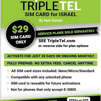 TripleTel Israel sim Card