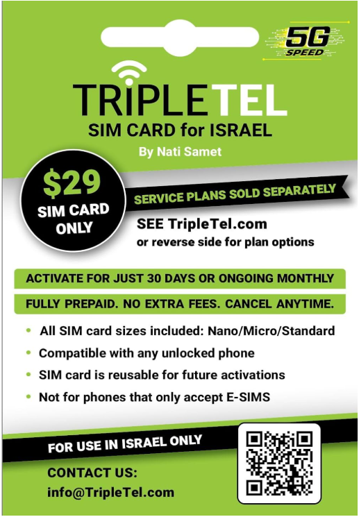 TripleTel Israel sim Card