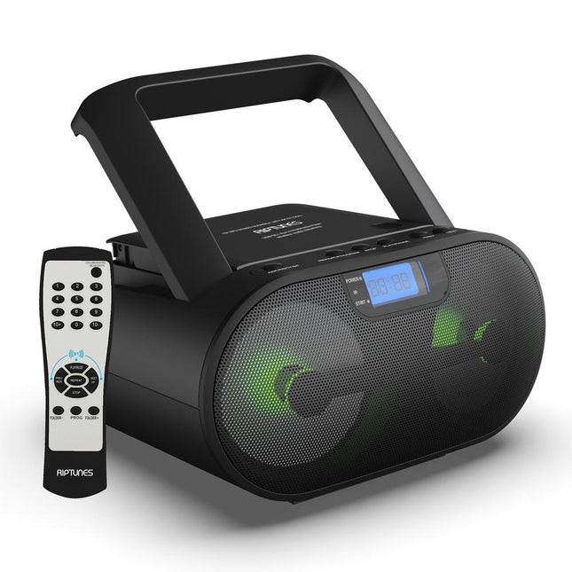 Riptunes CD Boombox MP3 Disc Player Bluetooth AM/FM Radio Stereo Sound Aux-in USB with Remote Control