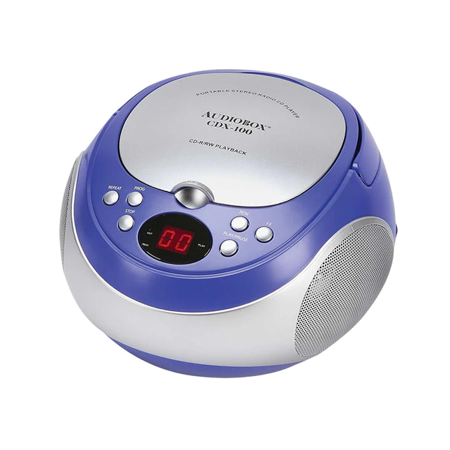Audiobox Portable CD Player: AM/FM Stereo Radio, Text Display, Programmable Memory, and Dual Power Options (CDX-100)