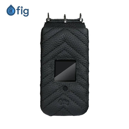 Fig II Genuine Black Leather Crossbody Case (with strap)