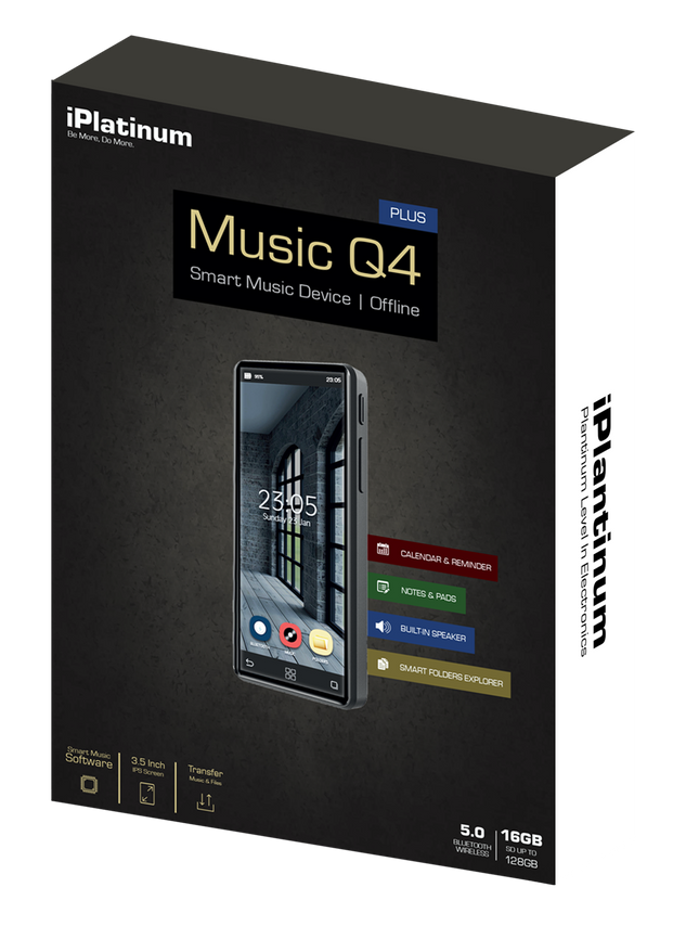 IPLANTINUM MUSIC Q4  PLUS MP3 PLAYER - 16GB