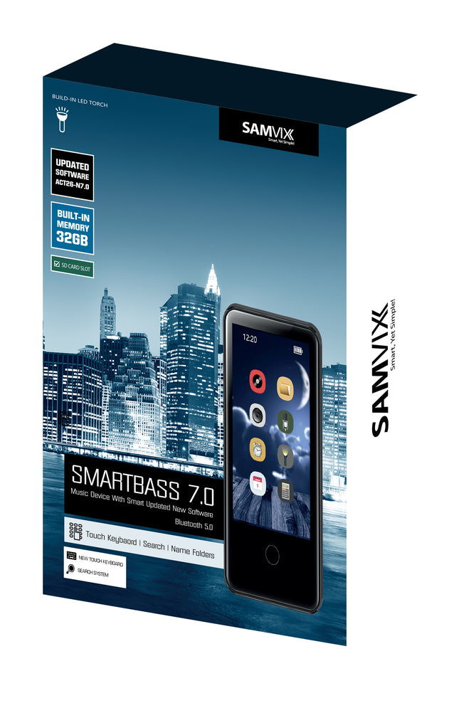 SAMVIX SMARTBASS 7.0 -   MP3 PLAYER - 16GB